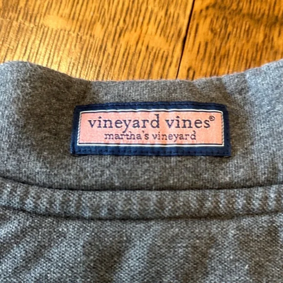 Vineyard Vines Men's Charcoal 1/4 Zip-Up Sweater Sweatshirt Top Sticking Sz S - Picture 7 of 7